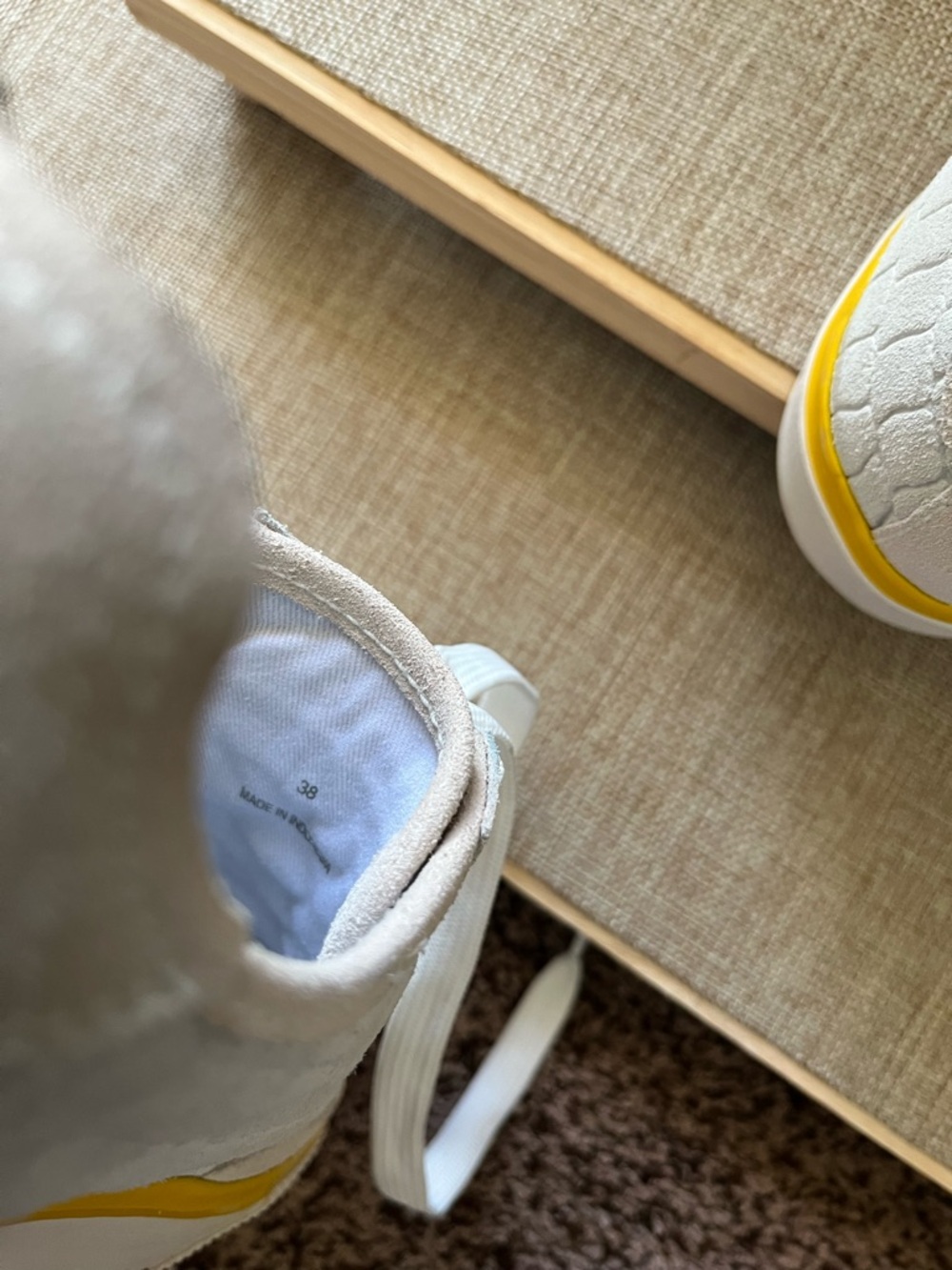 rag & bone Cream White Sneakers with Yellow Accent - Picture 8 of 9